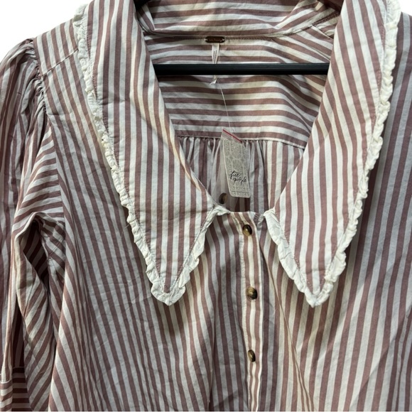 NWT Free People Cotton Striped Top M - Picture 4 of 12